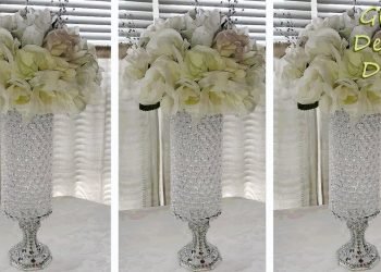 Dollar Tree DIY Glam Crystal Vase Wedding Centerpiece Bling Decor Ideas