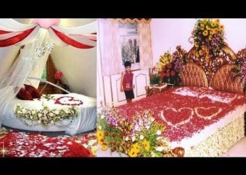 30 Lovely Marriage Night Room Decoration, Romantic and Classic Wedding Bed Designing Ideas, part 3