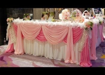 Tutorial of Decorate Long Table With Flowers and Fabric/ Table Decoration / Wedding Table Cloth
