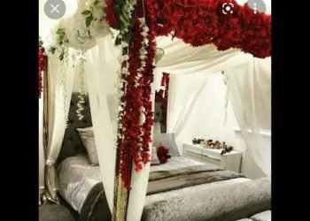 Bridal Wedding room decoration idea||Flower heaven Decor||bridal bed decoration idea