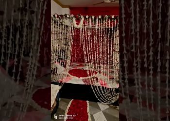 romantic room decoration/ real flowers decoration/first night decor/ Wedding decoration