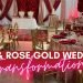 UNBELIEVABLE WEDDING TRANSFORMATION| RED AND ROSE GOLD WEDDING| FULL ROOM BACKDROP