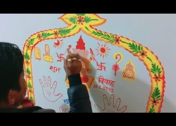 How To Draw Maya On Wall | Shaadi Painting | Wedding Art On Wall | S.K Arts