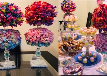 DIY lollipop tree for teenagers party & wedding decorating ideas
