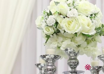 Pewter Gray & Ivory Wedding Table Decor (Minimal/Elegant)