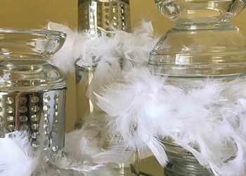 Dollar Tree DIY Candle Holder Designs | Feather Boa Table Decorations | Wedding Ideas