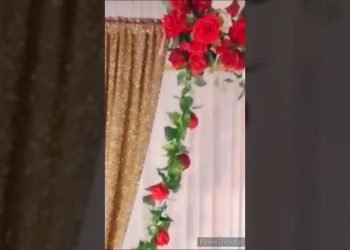 easy DIY wedding backdrop flowers floral decoration #shorts