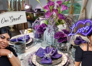 ????️HOW TO DECOR PURPLE TABLE SCAPE SETTING decor FOR BIRTHDAY & WEDDING