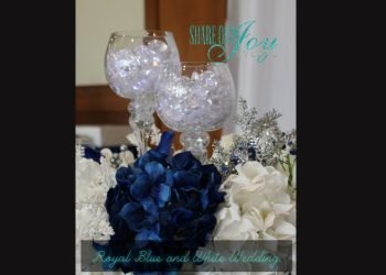 Royal Blue and White Wedding Sweetheart table and Dessert Table