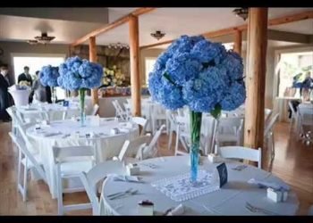 DIY Blue Wedding Table Decoration Ideas