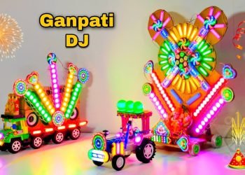 Navratri Durga Murti Big Dj Truck Radha Krishna Dj Light Trolley | Gauri Ganesh pooja Tractor Dj