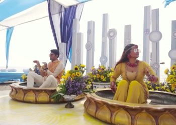 Outdoor Haldi decor | InterContinental Chennai Mahabalipuram Resort | Destination Wedding Planners