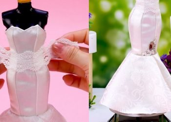 DIY Miniature Make your personal gorgeous party dress for the doll #Shorts