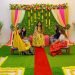 Haldi ceremony Decoration – Yellow Green Theme – Wedding makeover #wedding #party #decor #haldi