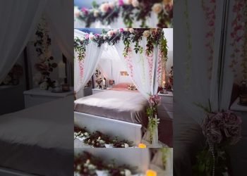 bridal bedroom decoration with fresh flower #fashion #wedding