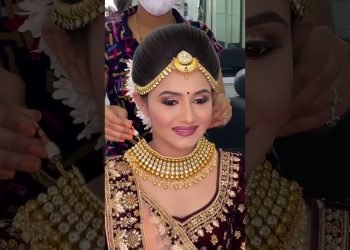 Cute girl lehenga for indian wedding|Best bridal makeup by parul garg | bridal lehenga video #shorts