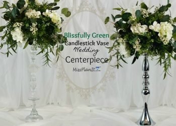 DIY Tall Blissfully Green Candlestick Wedding Centerpiece with $5Dollar Tree Vase Hack!|DIY Tutorial