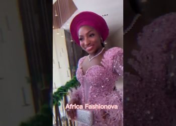 Pink Aseobi dress style for wedding guest