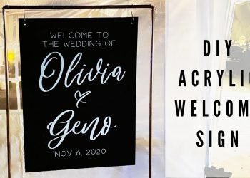 DIY Wedding Sign | Black & White Acrylic w/ Heart  | Cricut Wedding