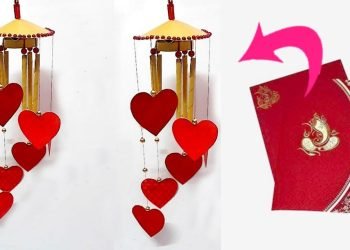 DIY Wind Chime/jhumar/Wall Hanging From waste wedding card at Home|Jhumar craft idea|DIY Room Decor
