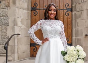 Elegance Meets Modesty: High Neck Modest Wedding Dresses  – Pretty Pleased Love – Wedding Blog