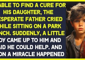 The boy approached the weeping father within the park and the person introduced him to his dying daughter