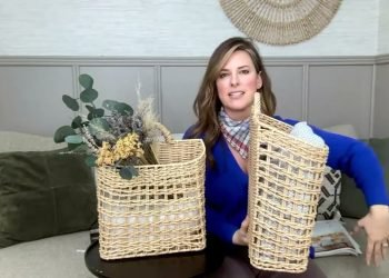 Home Reflections Set of two Rattan Hanging Baskets on QVC