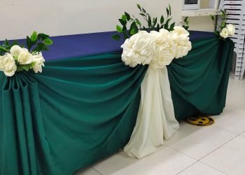 FLORAL DESIGN FOR WEDDING OR CHURCH DECORATIONS TABLE SKIRTING TUTORIAL