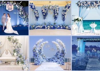Easy and chic blue themed wedding decor ideas / Beautiful Blue backdrop ideas for weddings
