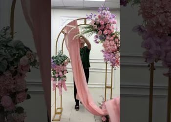 Pink Rose arch decor Hang Floral Row Wedding Backdrop Floor Floral Arrangement #floraldesign #diy