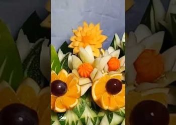 wedding table decoration #short #design #carving #vegetables #fruits