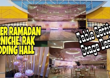 CORNICHE RAK WEDDING HALL || SIMPLE TABLE SETTINGS AND STAGE DESIGN
