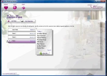 Wedding Planning – Table Plan
