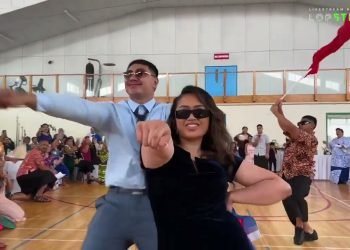 The bridal party of the makes there grand entrance of the marriage reception of Afa & Marylinda Tuia