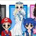 DRESS WEDDING: Couple Wednesday, Mario, Disney Princess & Sonic / DIYs Paper Dolls & Crafts