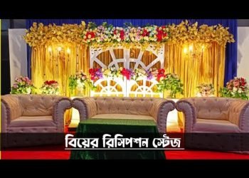 DIY-Blue floral backdrop design ideas with golden || wedding stage decoration step-by-step tutorial