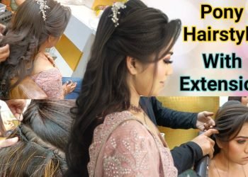 Wedding Party Hairstyle Step By Step Tutorial ||Pony Hairstyle|| With Hair Extension || By Salonfact