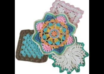 Round/square cotton placemat cup coaster mug kitchen wedding table place mat cloth lace Crochet tea