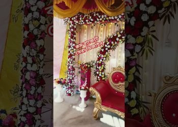 স্টেজ সাজানো //wedding stage backdrop ideas #shorts #backdrop #sajan #wedding