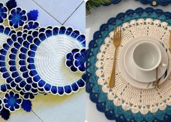 Gorgeous Free Crochet Patterns Crochet Table Runner Flower Applique Design