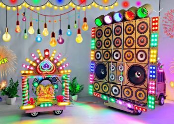 DIY Mini Wedding Dj Navratri Durga Road Light Murti Visharjan Mini Dj Truck Light Decoration