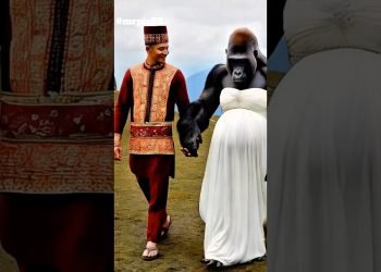 Gorilla Wearing Wedding Dress Causes Stir In Village #nature #animals #explore #completely satisfied #love #funny