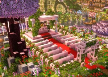 Minecraft 4K | Learn how to Construct a Wedding Venue | Tutorial