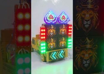 Gauri Ganesh Murti Wedding Dj Road Lights Gadi Wala Dj Light Trolley #shorts #viral #ytshorts