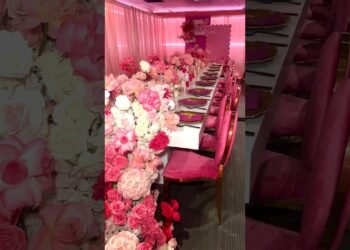 Pink on pink table settings decoration💓#foryou #wedding #fyp #birthday #decor #event #party