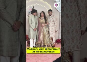 Madhuri Dixit Nene With Family Reached At Anant Ambani's Wedding Venue
