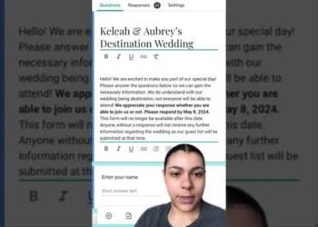 Google Form Desintation Wedding Planning Hack