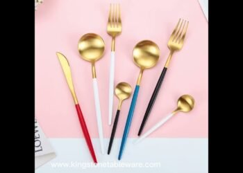 Gold cutlery set for wedding, catering, table setting, tabletop, silverware flatware dinnerware