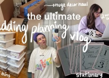 ULTIMATE WEDDING PLANNING VLOG💍📦💛 huge decor unboxing, table bins, + self-care