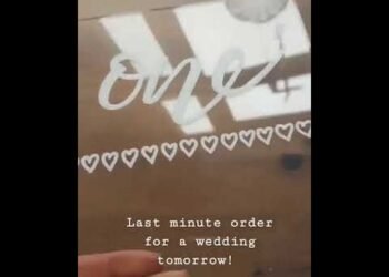 Perspex table numbers